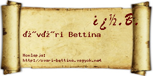 Óvári Bettina névjegykártya